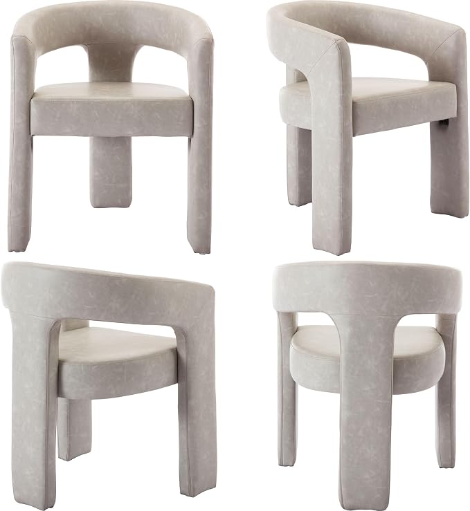 BESTANO Set of 4 Modern PU Leather Upholstered Dining Chairs - Image 7