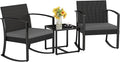Homall Patio Furniture Set 3 Piece Resin Outdoor Bistro Set Rocking Patio Chairs by Homall