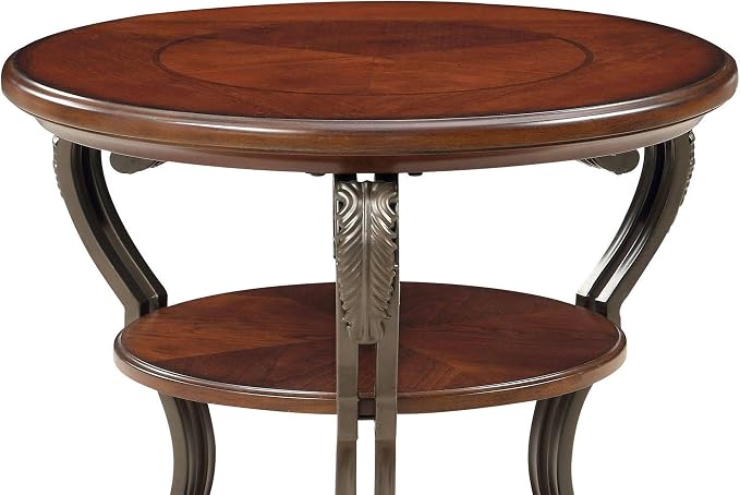 Dawn Traditional Style Brown Cherry Side Table - Image 4