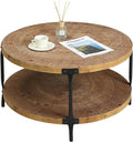 Awescuti Round Boho Wood Coffee Table by Awescuti