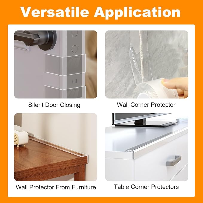Clear Soft Corner Protectors for Furniture Strip, 2.6 in x 6.6 FT, Sharp Edge & - Image 4
