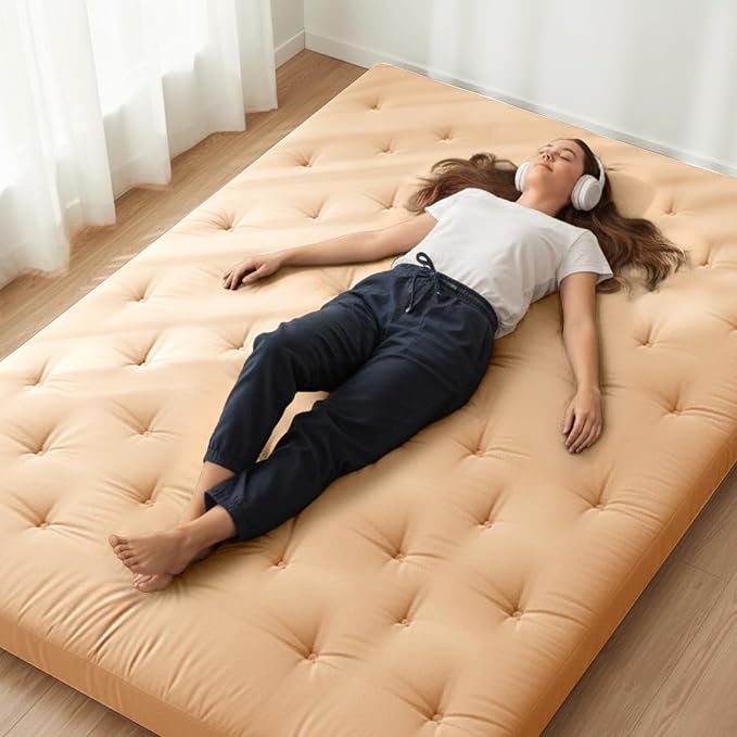 ZonLi Japanese Floor Futon Mattress Queen Size 80"x 60", 100% Cotton Cover by Zonli