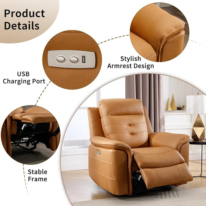 ANJ 2-Piece Oversied Faux Leather Power Recliner Sofa Set - Image 4