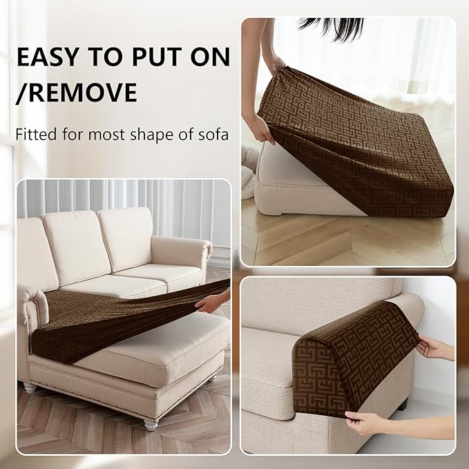 UNBBRRL 10 Pieces Stretch Sofa Cushion Covers - Image 4
