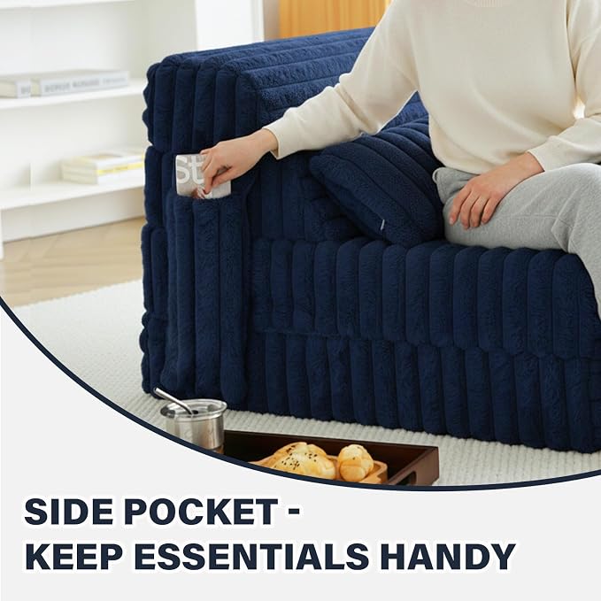 Tiita Folding Sofa Bed Single Size, Convertible Sleeper Chair Mattress - Image 5