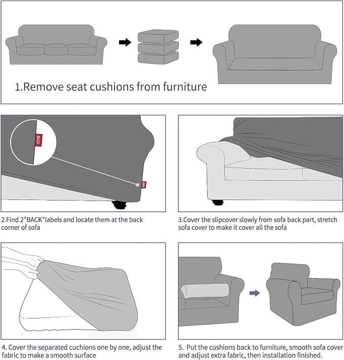 ZNSAYOTX 3 Piece Loveseat Covers - Image 7