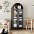 73" Black Metal Arched Display Cabinet by JAORD