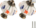 Ivory Pumpkin Knobs 2 Pack Ceramic Cabinet Knobs Vintage Drawer Pulls by Zernmiarder