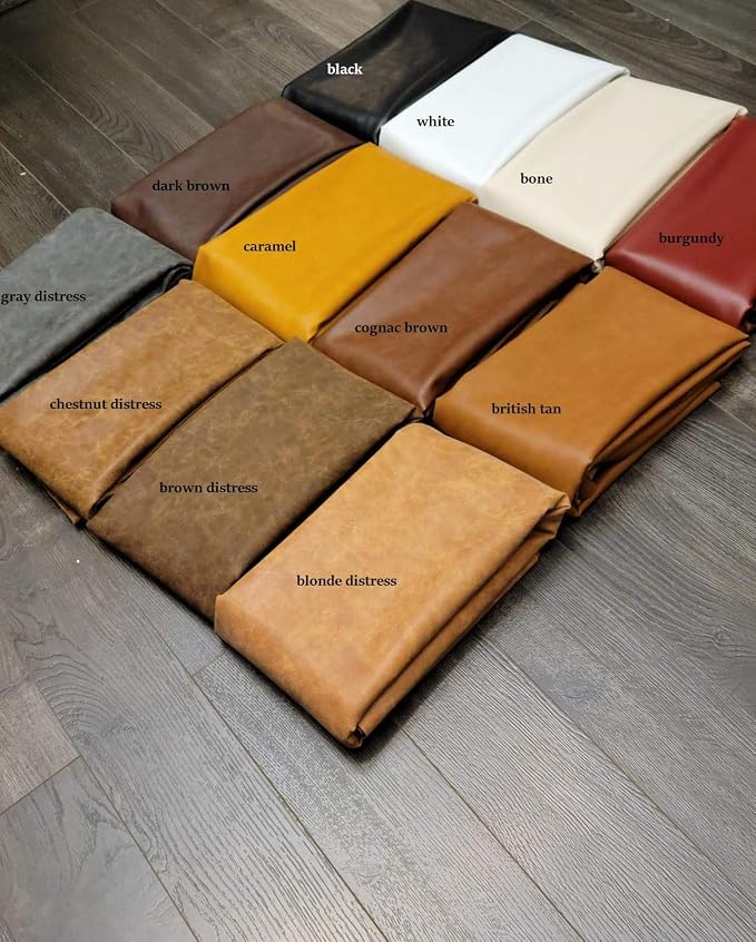 Golden Tan Smooth Soft Faux Vegan PU Leather by The Yard Synthetic Pleather 0.9 - Image 4
