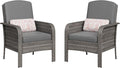 GarveeHome Outdoor Wicker Chairs Set of 2, All-Weather High Back Rattan Patio by GarveeHome