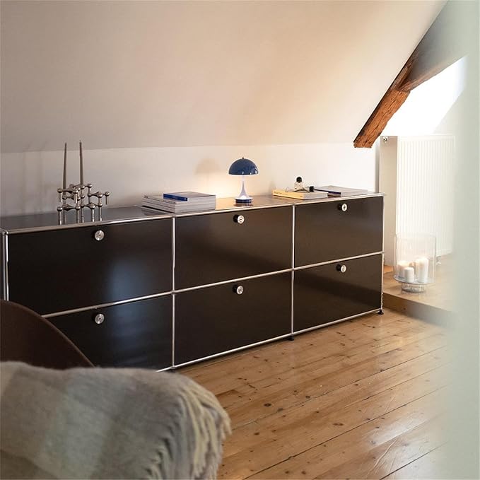 Modern Storage Cabinet Black H, Home Office Cabinet, Versatile Free-Standing - Image 4