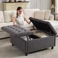 Tbfit Large Square Storage Ottoman Bench, Tufted Upholstered Coffee Table by TBfit