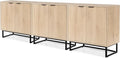 EYYTHUNG Fluted Cabinets with Storage Set of 3, Sideboard Buffet Cabinet with by EYYTHUNG