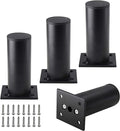 Set of 4 Furniture Legs 4 Inch, Adjustable Aluminum Alloy Cabinet Legs by Kyuionty