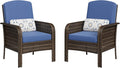 GarveeHome Outdoor Wicker Chairs Set of 2, All-Weather High Back Rattan Patio by GarveeHome