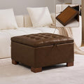 WUTUTUEE 30" Faux Leather Square Storage Ottoman by WUTUTUEE