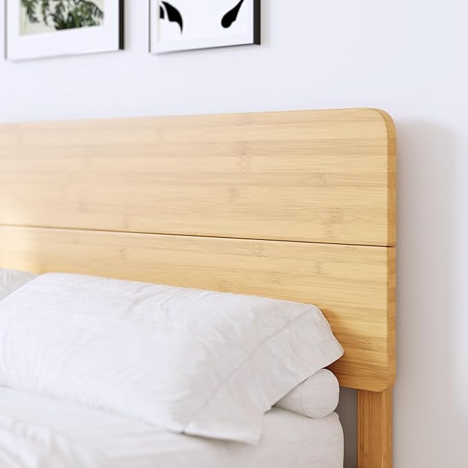 BOSRII 14in High Solid Bamboo Wood Platform Twin XL Bed Frame - Image 3