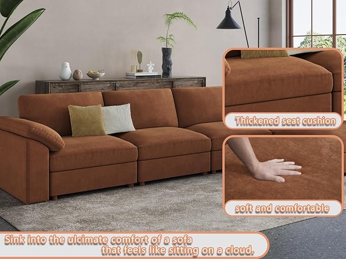 EASE MOOSE Oversized Sectional Modular Sofa, Chenille Large L Shape Sectional - Image 5