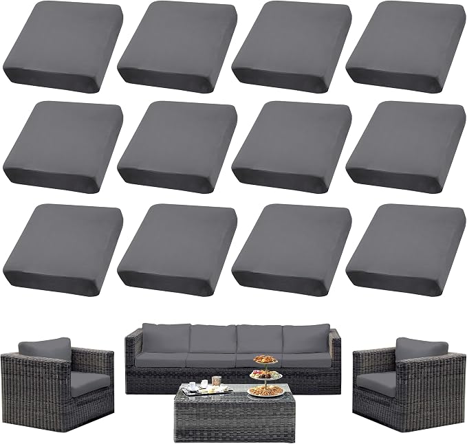 Outdoor Cushion Covers Set, Replacement by SUKAIKEQA