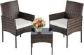 DUMOS 3-Piece Patio Furniture Set, All-Weather Outdoor Wicker Chairs by DumosLifestyle