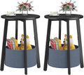 sthmec Small Round Side End Table Set of 2 by Unknown