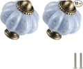 Blue Crackle Pumpkin Knobs 12 Pack Ceramic Cabinet Knobs Vintage Drawer Pulls by Zernmiarder