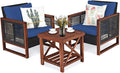 Tangkula 3 Pieces Patio Wicker Furniture Set, Rattan Outdoor Sofa Set by TANGKULA