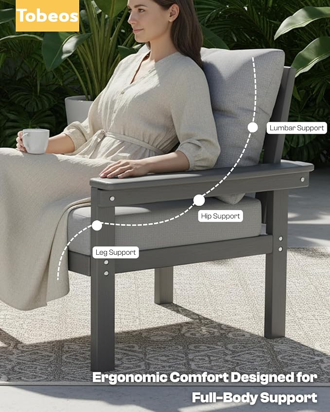 HDPE 10 Piece Outdoor Patio Furniture Set, All-Weather Outdoor Couch Set - Image 4