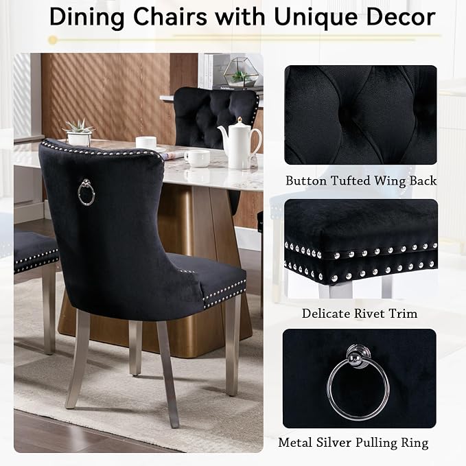 Henf 5 Pieces Faux Marble Dining Table Set - Image 6