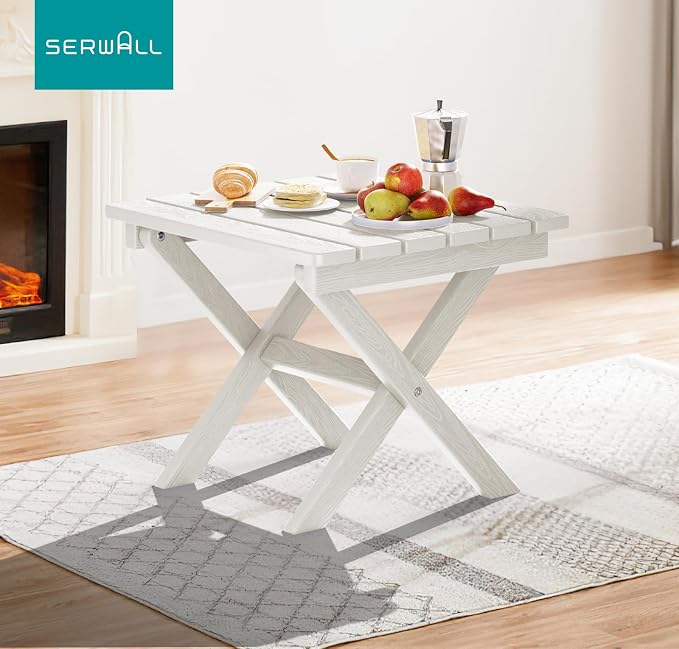 SERWALL Folding Outdoor Side Table Set of 4, Small Adirondack Side Table - Image 8