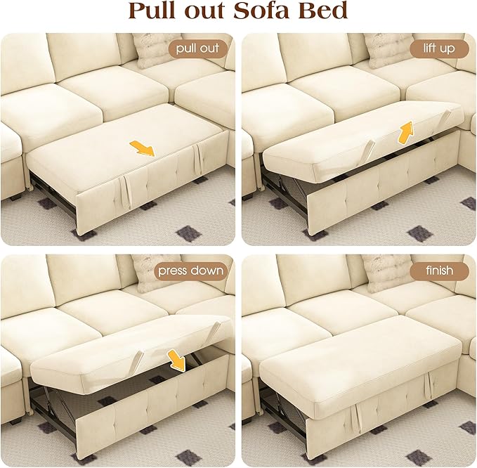 Ihanherry 59-inch Convertible Sofa Bed, Pull Out Sleeper - Image 6
