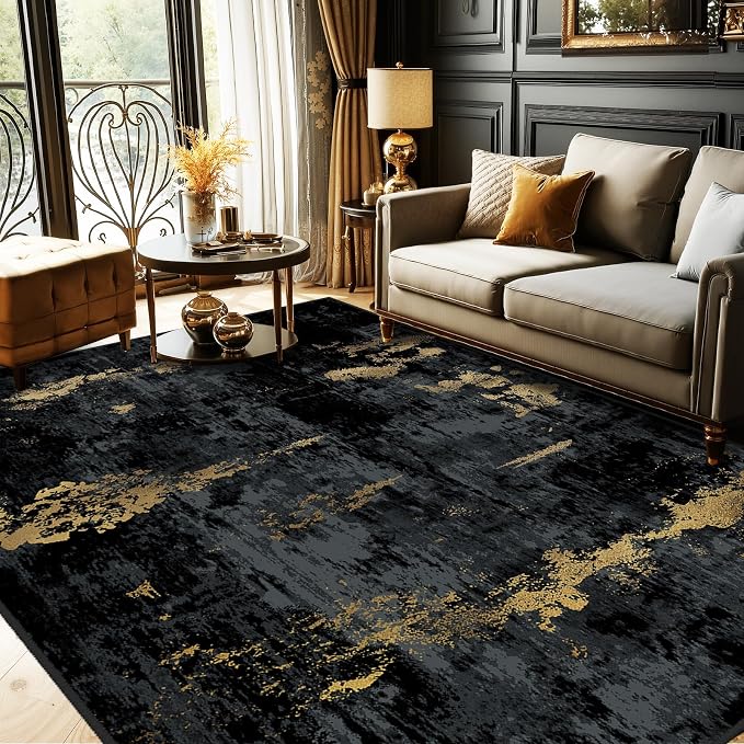 RELEANY Washable Area Rugs 5'x8' Non-Slip Modern Abstract Soft by RELEANY