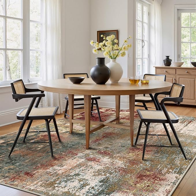 RELEANY Washable Area Rugs 7x10 Non-Slip Modern Abstract Soft - Image 3