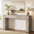 Solid Wood Console Table, 63-Inch Farmhouse Sofa Table Behind Couch by TribewoodbyTribesigns