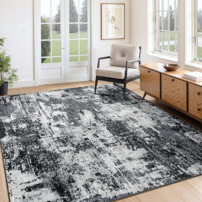 RELEANY Washable Area Rugs 6'x8' Non-Slip Modern Abstract Soft - Image 4
