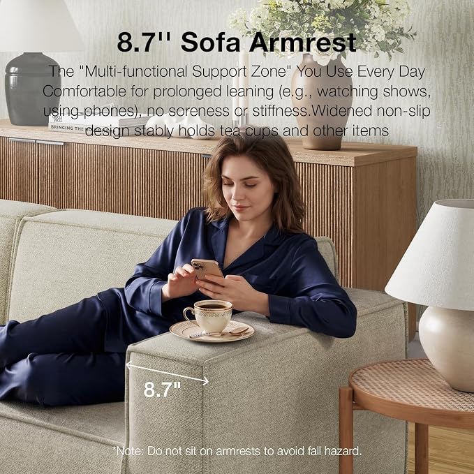 Novilla 134" Modular Sectional Sofa, No Assembly Cloud Sectional Couch - Image 6