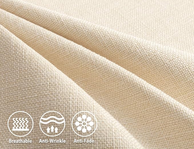 Stellhome Pack of 2 Burlap Throw Pillow Covers Farmhouse Linen Cushion Covers - Image 2