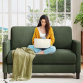 Welzona Loveseat Sofa, Comfy Corduroy Small Loveseat by WelzonaDirect