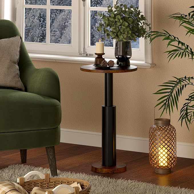 LAATOOREE Small Round Side Table, Accent Drink Coffee Table, Pedestal End Table - Image 4