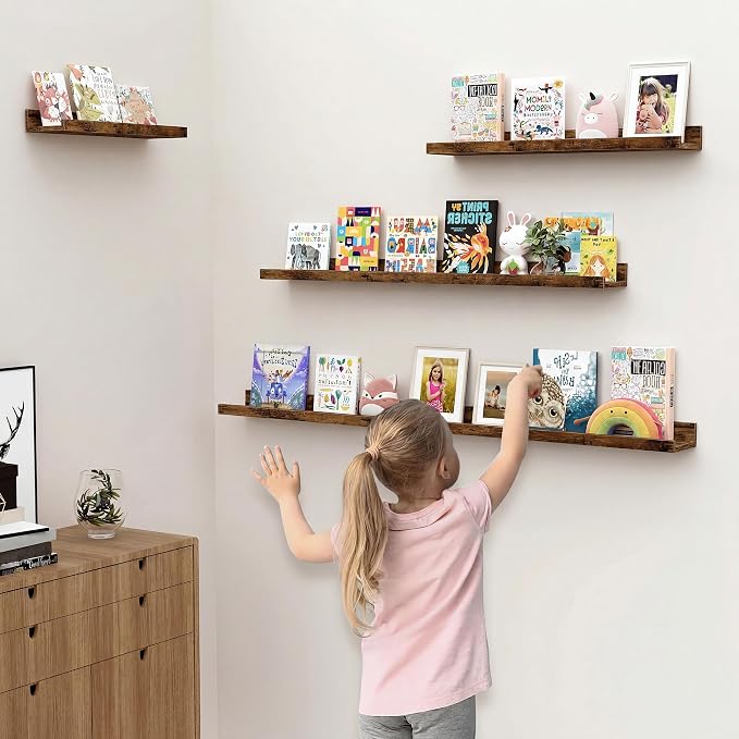 Floating Shelves for Wall, 36 inch Wood Floating Shelves Set of 2, Picture - Image 7