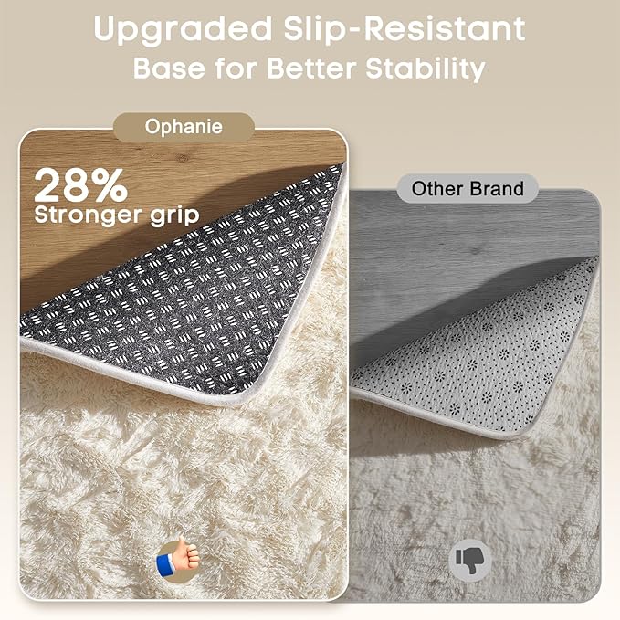Ophanie 7x10 Area Rugs for Living Room, Upgrade Non-Slip Fluffy Soft Large Shag - Image 4
