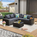 JOYURE 6 Pieces Patio Furniture Set All-Weather Outdoor Wicker Sectional by JOYURE