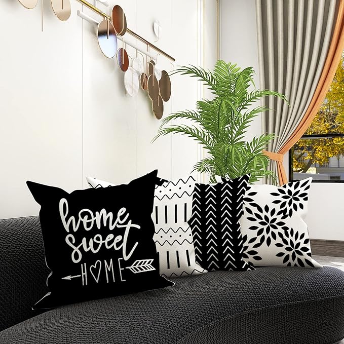 YCOLL Pillow Covers 22x22 Set of 4, Modern Sofa Throw Pillow Cover, Decorative - Image 3