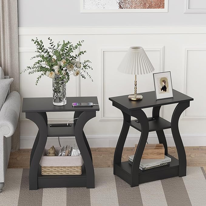 FROMJBEST End Table with Charging Station, Side Table with USB Ports and Outlets - Image 7