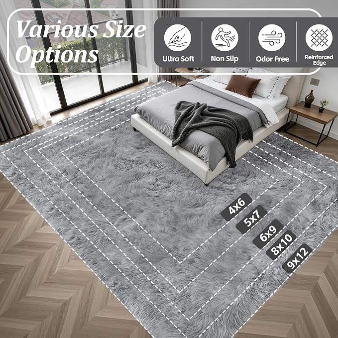6x9 Area Rugs for Living Room Bedroom: Ultra Soft Fluffy Shag Rug Upgrade - Image 9