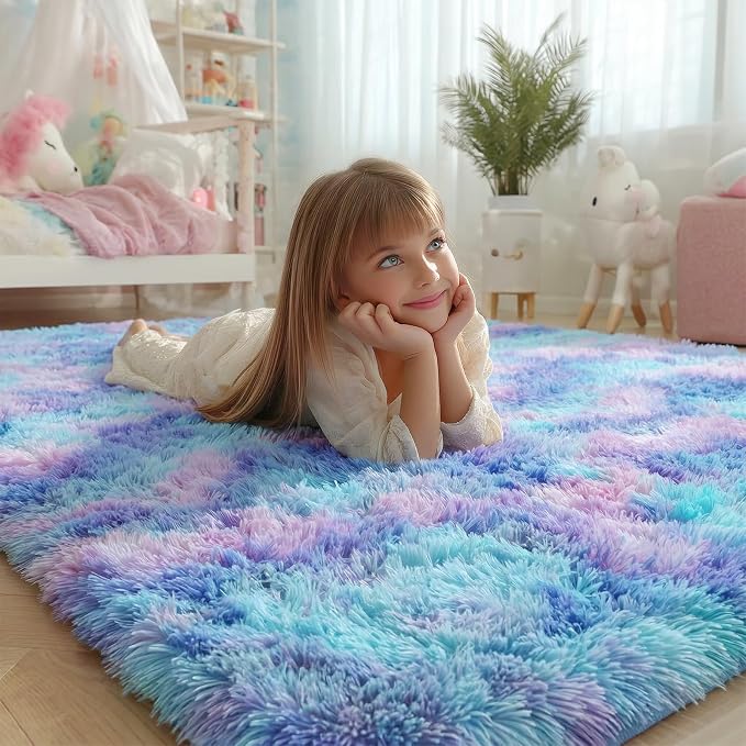 PAGISOFE Plush Rainbow Mermaid Rugs - Image 4