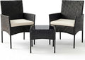 Sweetcrispy 3 Piece Patio Furniture Set, All-Weather Outdoor Wicker Bistro Set by Sweetcrispy