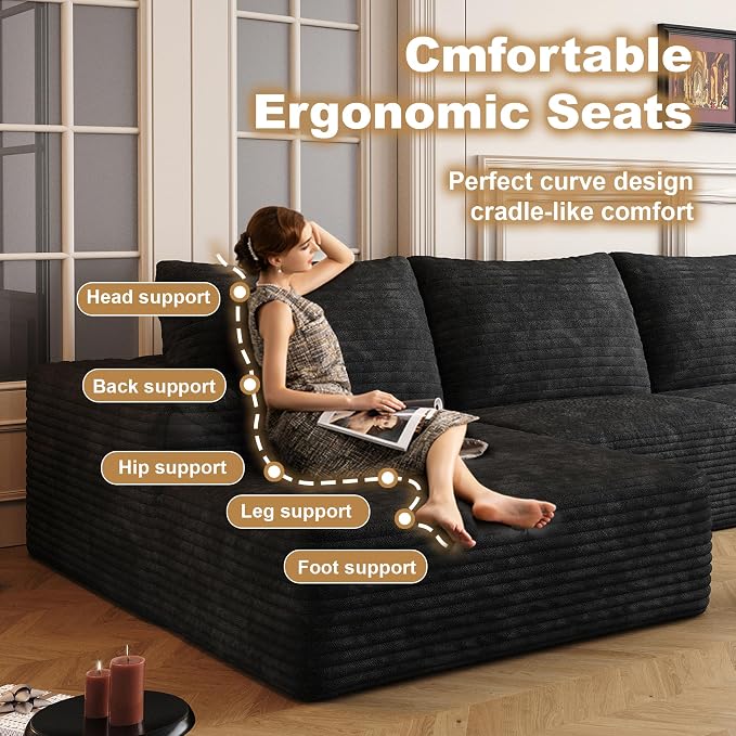 AUGOP 136" Sectional Couches for Living Room Modern Modular Sofa - Image 9