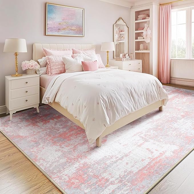 RELEANY Washable Area Rugs Square 7ft Non-Slip Modern Abstract Soft by RELEANY