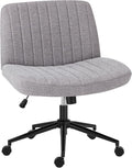 OLIXIS Criss Cross Chair with Wheels Wide Cross Legged Office Desk Vanity Chair by OLIXIS